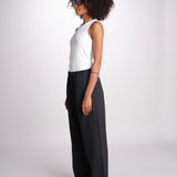 pantalone diritto con elastico in vita PENSIL BLACK BL true avenue 