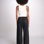 pantalone diritto con elastico in vita PENSIL BLACK BL true avenue 
