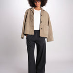 pantalone diritto con elastico in vita PENSIL BLACK BL true avenue 
