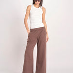 pantalone diritto con elastico in vita PENSIL ESSELING BROWN true avenue 