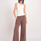 pantalone diritto con elastico in vita PENSIL ESSELING BROWN true avenue 