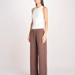 pantalone diritto con elastico in vita PENSIL ESSELING BROWN true avenue 
