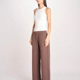 pantalone diritto con elastico in vita PENSIL ESSELING BROWN true avenue 