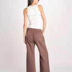 pantalone diritto con elastico in vita PENSIL ESSELING BROWN true avenue 