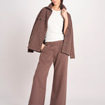 pantalone diritto con elastico in vita PENSIL ESSELING BROWN true avenue 