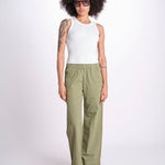 pantalone diritto con elastico in vita PENSIL ESSELING GREEN true avenue 