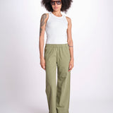 pantalone diritto con elastico in vita PENSIL ESSELING GREEN true avenue 
