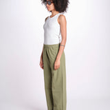 pantalone diritto con elastico in vita PENSIL ESSELING GREEN true avenue 