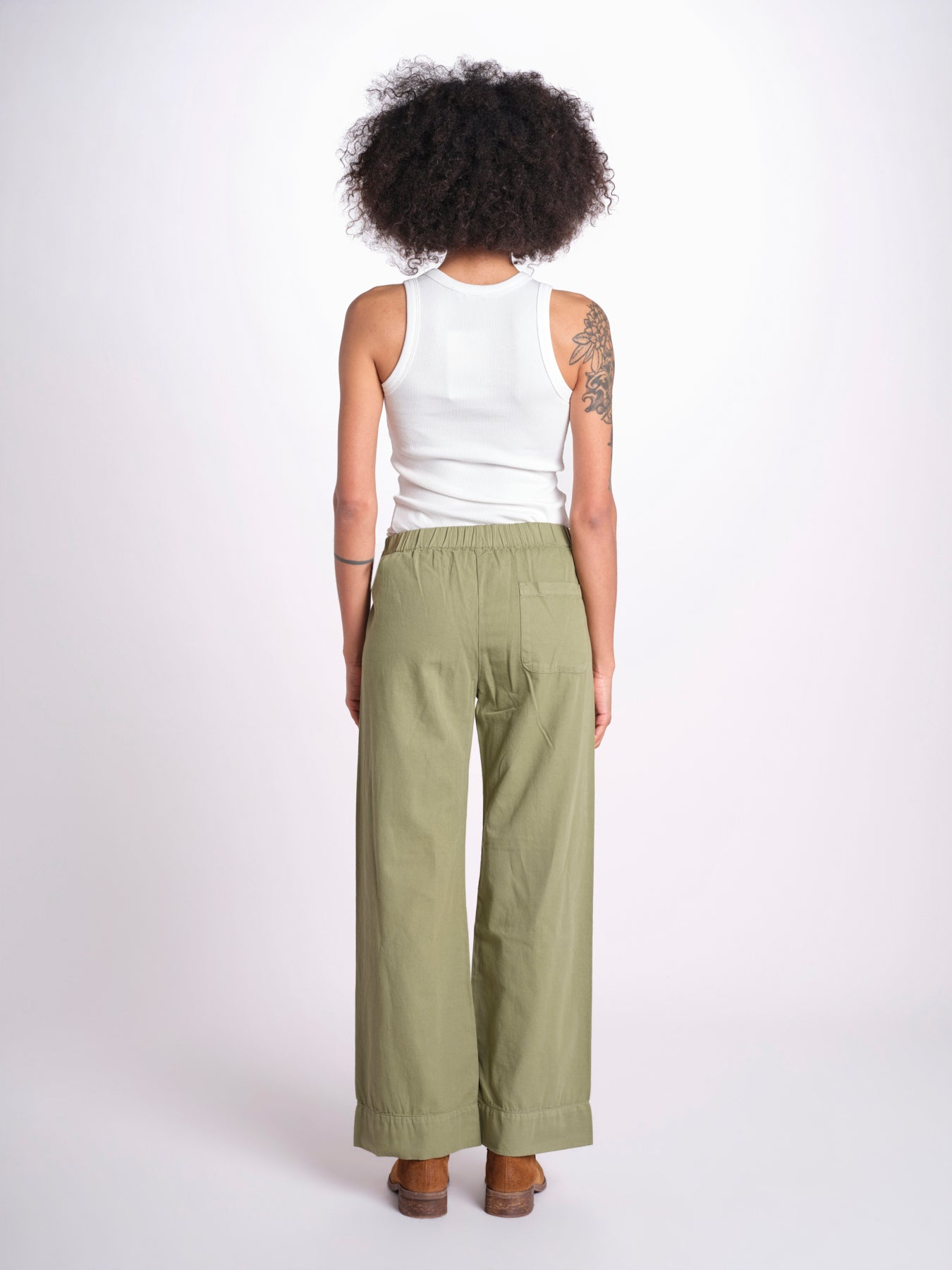 pantalone diritto con elastico in vita PENSIL ESSELING GREEN true avenue 