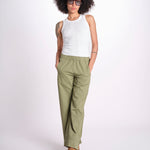 pantalone diritto con elastico in vita PENSIL ESSELING GREEN true avenue 
