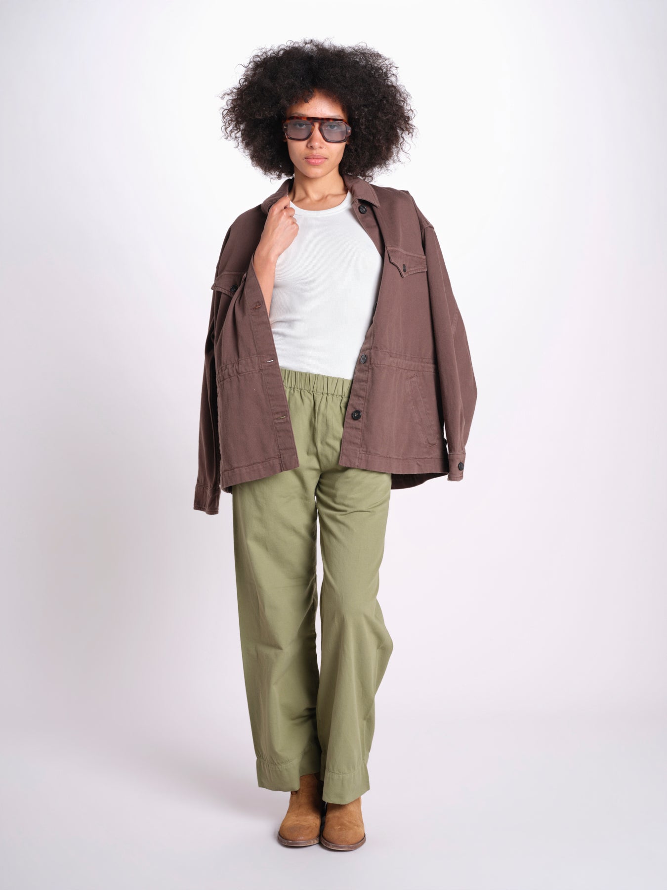 pantalone diritto con elastico in vita PENSIL ESSELING GREEN true avenue 