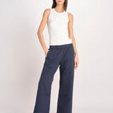 pantalone diritto con elastico in vita PENSIL ESSELING NAVYBLUE true avenue 