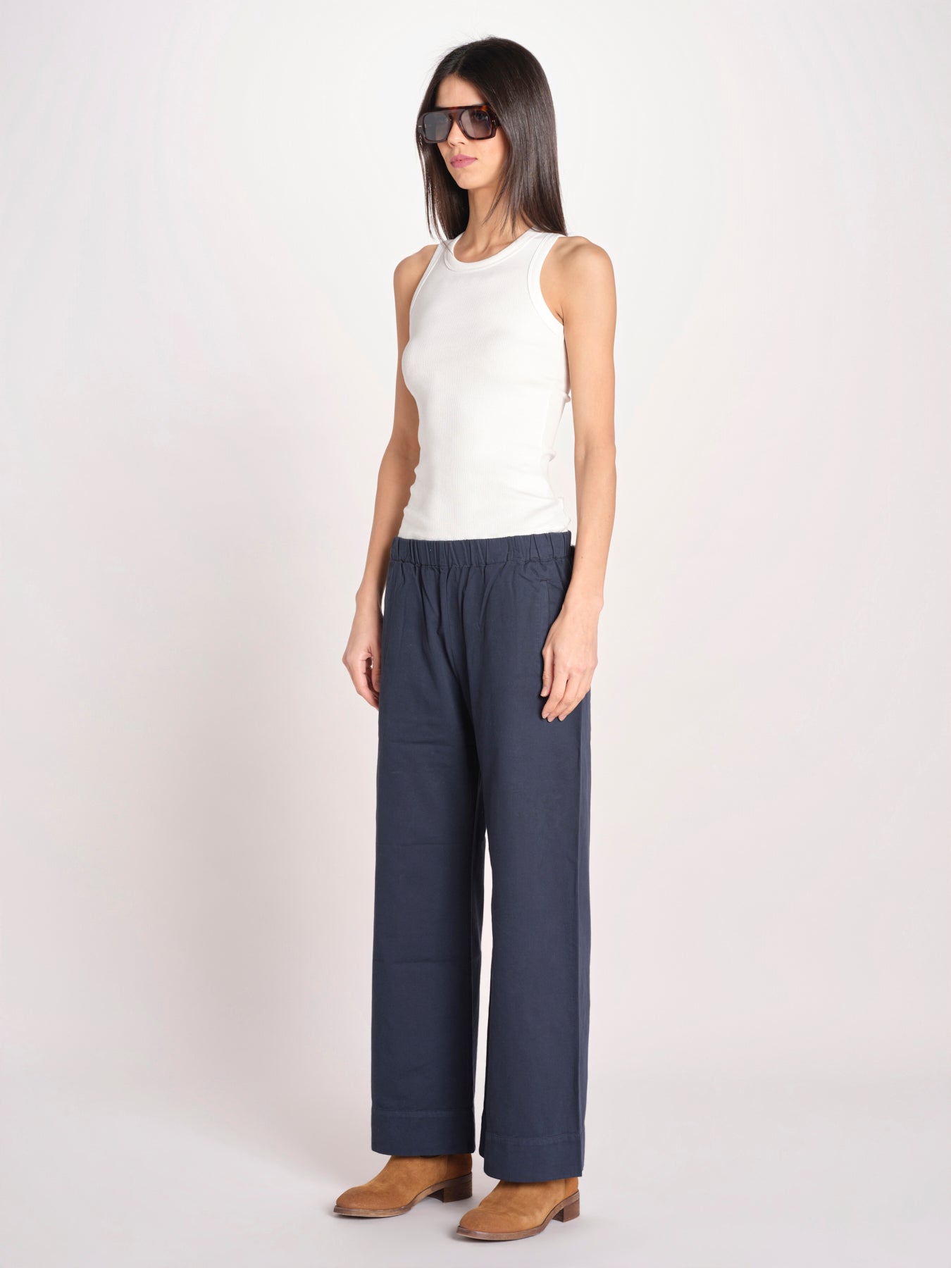 pantalone diritto con elastico in vita PENSIL ESSELING NAVYBLUE true avenue 