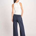 pantalone diritto con elastico in vita PENSIL ESSELING NAVYBLUE true avenue 