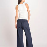 pantalone diritto con elastico in vita PENSIL ESSELING NAVYBLUE true avenue 