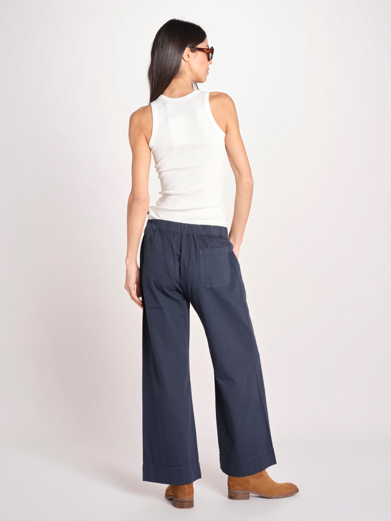 pantalone diritto con elastico in vita PENSIL ESSELING NAVYBLUE true avenue 