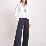pantalone 5 tasche PIA CONFORTBULL NAVY BLUE true avenue 