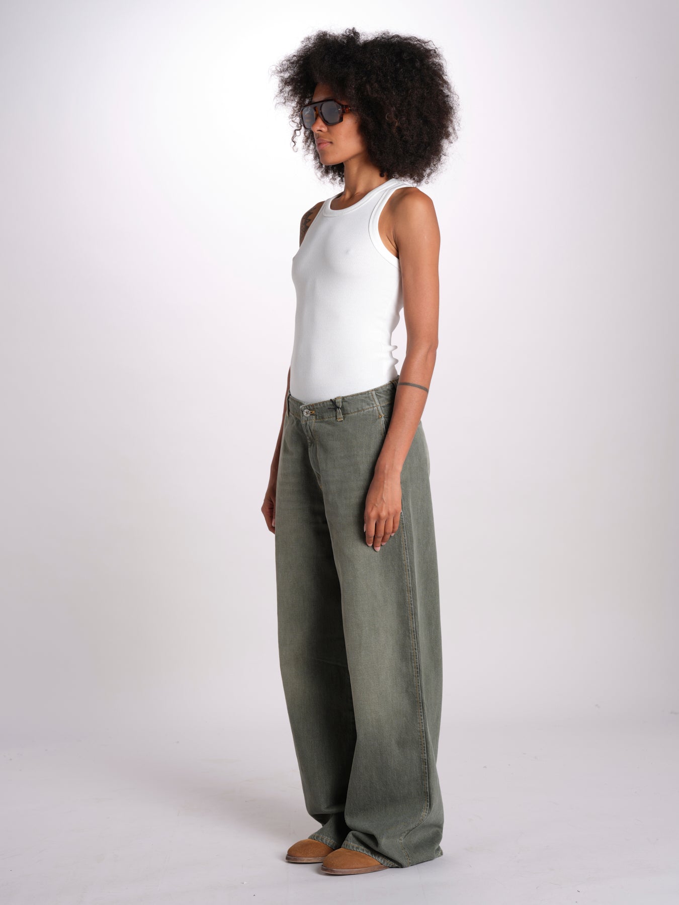 pantalone 5 tasche PIA DENIMCOLOR GREEN true avenue 
