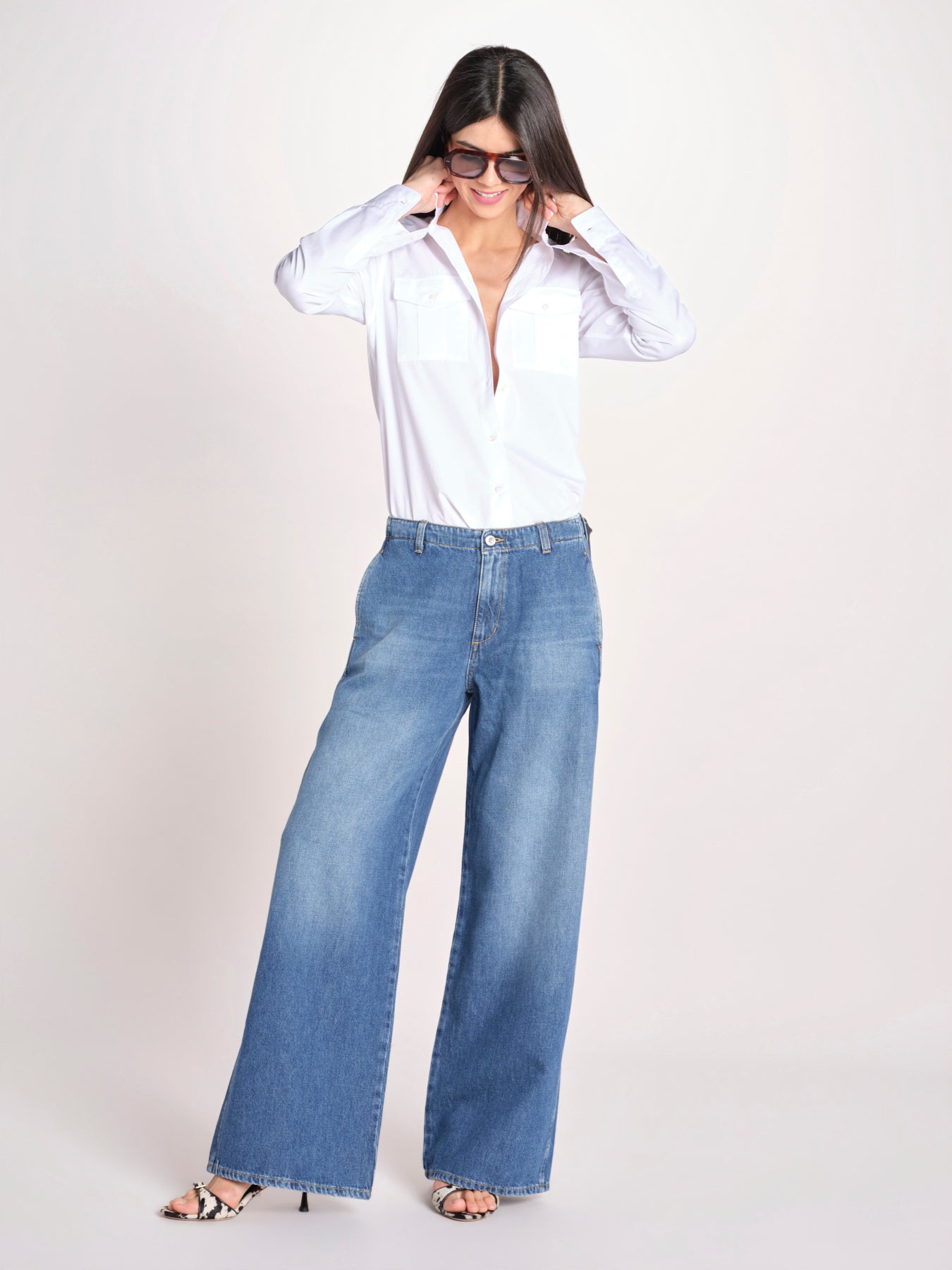 denim cinque tasche PIA OPENBLUE 3016 true avenue 