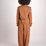giubbotto in lino cerato TATI WAXTOUCH BROWN true avenue 