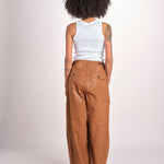 pantalone in lino cerato TELLA WAXTOUCH BROWN true avenue 