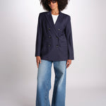 ZINIA blazer doppiopetto in fresco di lana ZINIA COOL WOOL BLU true avenue 