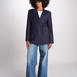 ZINIA blazer doppiopetto in fresco di lana ZINIA COOL WOOL BLU true avenue 