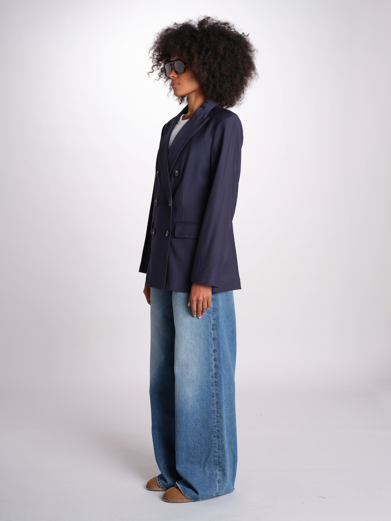ZINIA blazer doppiopetto in fresco di lana ZINIA COOL WOOL BLU true avenue 
