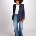 ZINIA blazer doppiopetto in fresco di lana ZINIA COOL WOOL BLU true avenue 