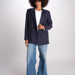 ZINIA blazer doppiopetto in fresco di lana ZINIA COOL WOOL BLU true avenue 