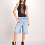 body trasparente asimmetrico FRONT ROW NERO undress code 