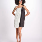 miniabito bicolore in  lino ORCHID NERO undress code 