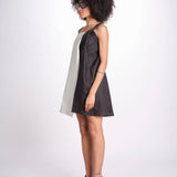 miniabito bicolore in  lino ORCHID NERO undress code 