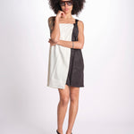 miniabito bicolore in  lino ORCHID NERO undress code 