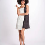 miniabito bicolore in  lino ORCHID NERO undress code 