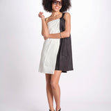 miniabito bicolore in  lino ORCHID NERO undress code 