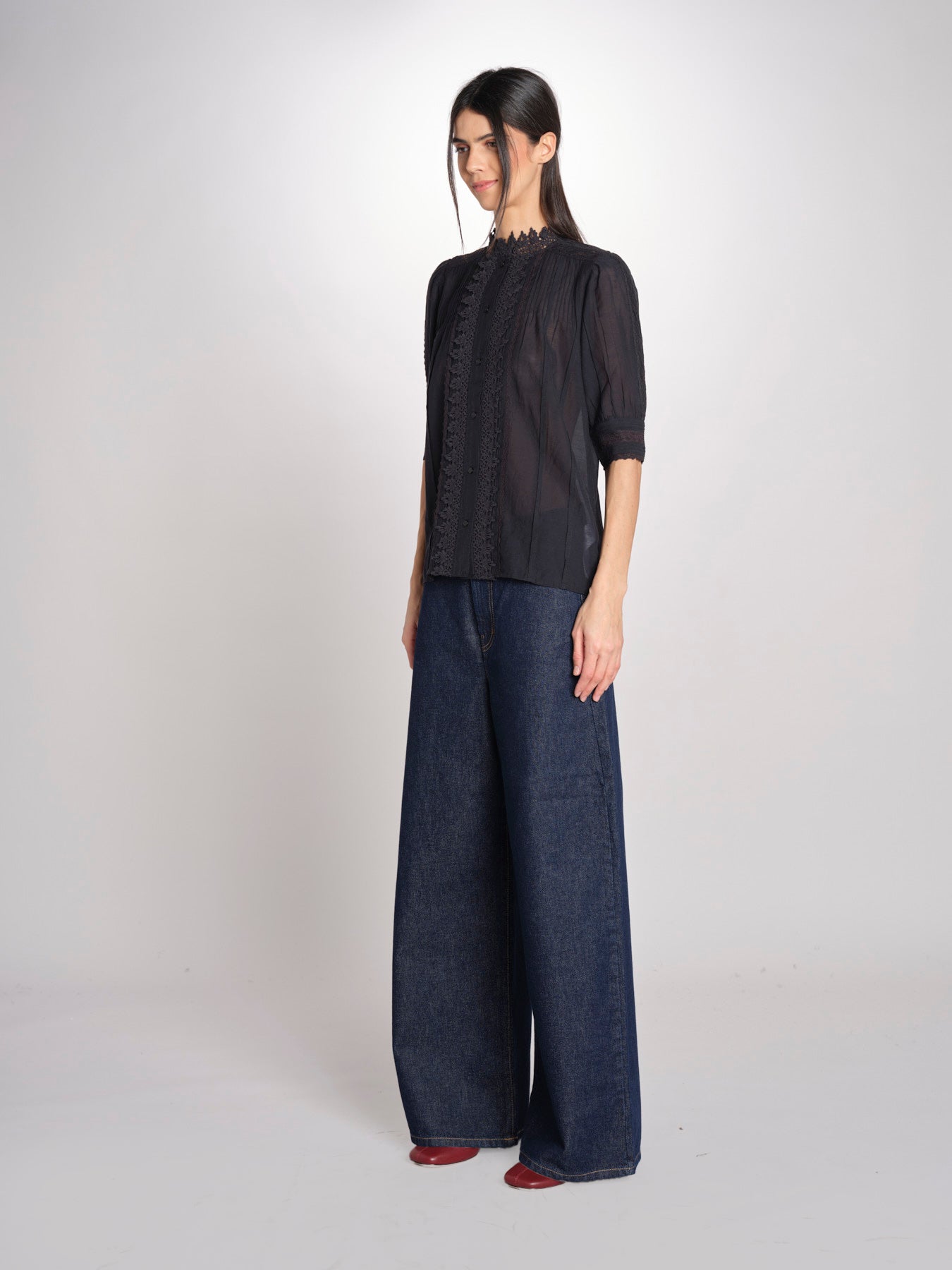 Camicia con ricami ARSENENO 2HVA27-V09783 NOIR vanessa bruno 
