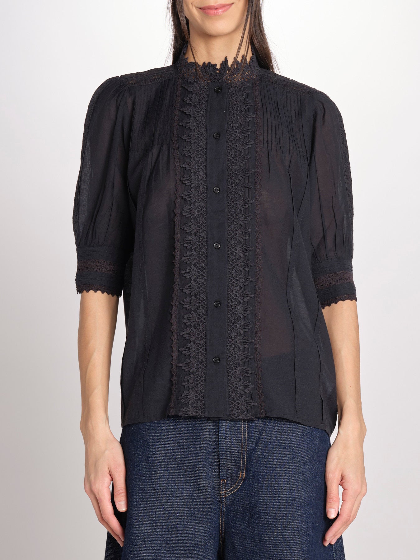 Camicia con ricami ARSENENO 2HVA27-V09783 NOIR vanessa bruno 