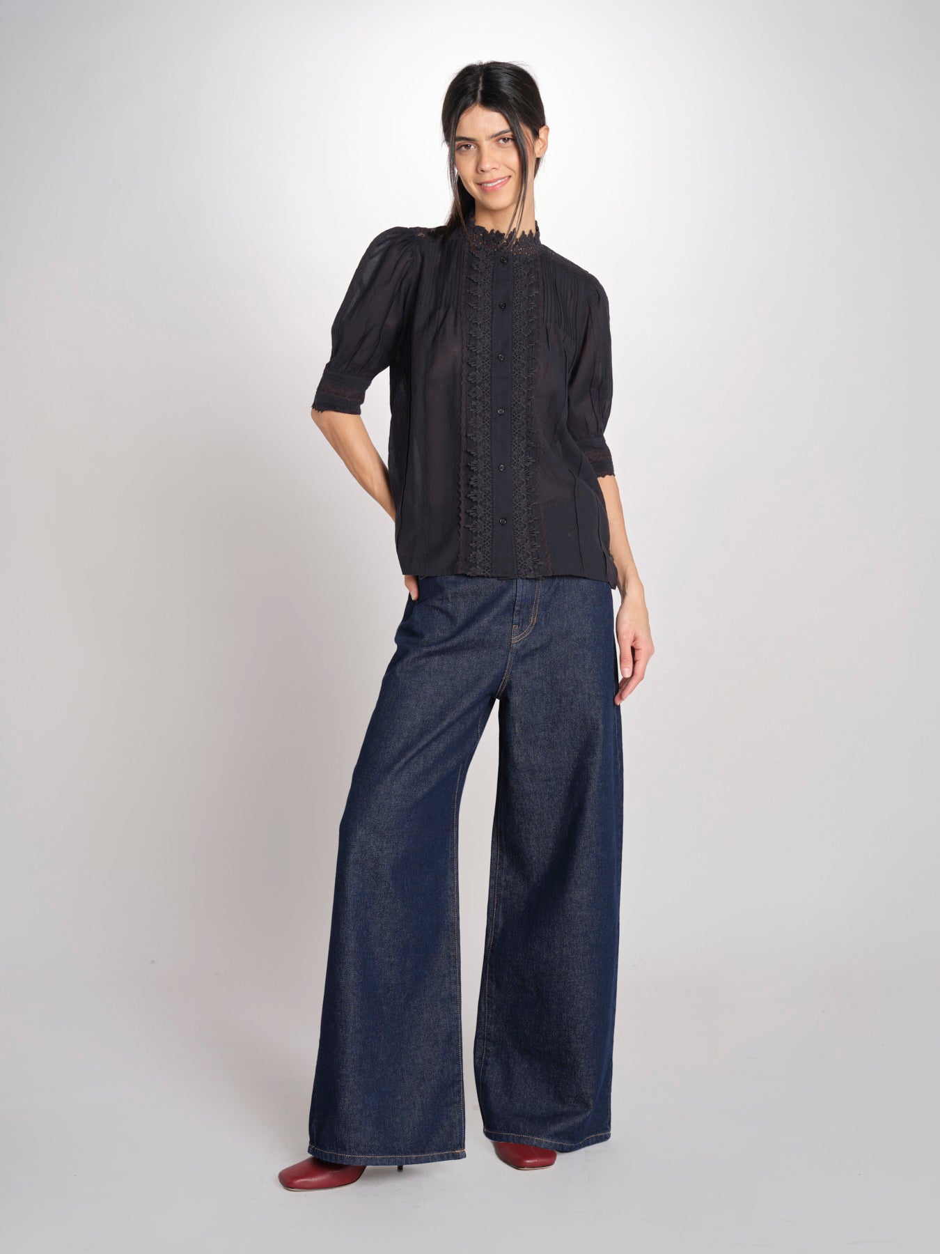 Camicia con ricami ARSENENO 2HVA27-V09783 NOIR vanessa bruno 