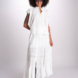 gonna in voille e pizzo CARAVELLE 6EVA53-V07316 BLANC vanessa bruno 