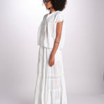 gonna in voille e pizzo CARAVELLE 6EVA53-V07316 BLANC vanessa bruno 