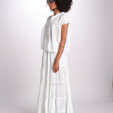 gonna in voille e pizzo CARAVELLE 6EVA53-V07316 BLANC vanessa bruno 