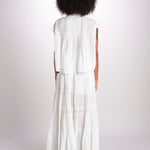 gonna in voille e pizzo CARAVELLE 6EVA53-V07316 BLANC vanessa bruno 