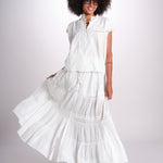 gonna in voille e pizzo CARAVELLE 6EVA53-V07316 BLANC vanessa bruno 