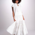 gonna in voille e pizzo CARAVELLE 6EVA53-V07316 BLANC vanessa bruno 