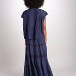 gonna in voille e pizzo CARAVELLE 6EVA53-V07316 ENCRE vanessa bruno 