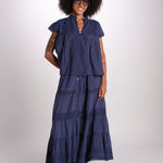 gonna in voille e pizzo CARAVELLE 6EVA53-V07316 ENCRE vanessa bruno 