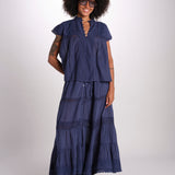 gonna in voille e pizzo CARAVELLE 6EVA53-V07316 ENCRE vanessa bruno 