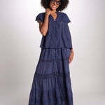 gonna in voille e pizzo CARAVELLE 6EVA53-V07316 ENCRE vanessa bruno 