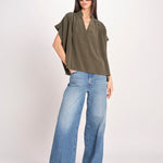 camicia over in seta CORY 4HVA77-V09005 KAKI vanessa bruno 